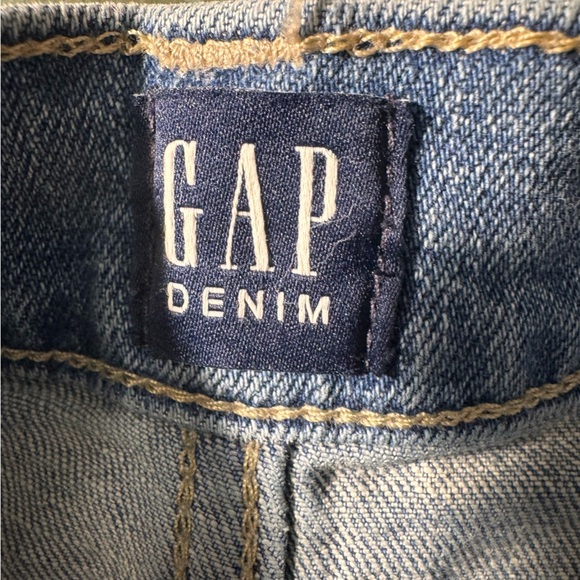 Gap High Rise Wide Leg Denim Blue Jeans Size 26 Embroidered Flowers & Bee - Picture 10 of 15